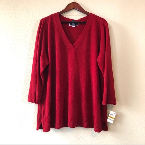 NWT Karen Scott Macy's LuxSoft Vneck Sweater 0X - Picture 2 of 4